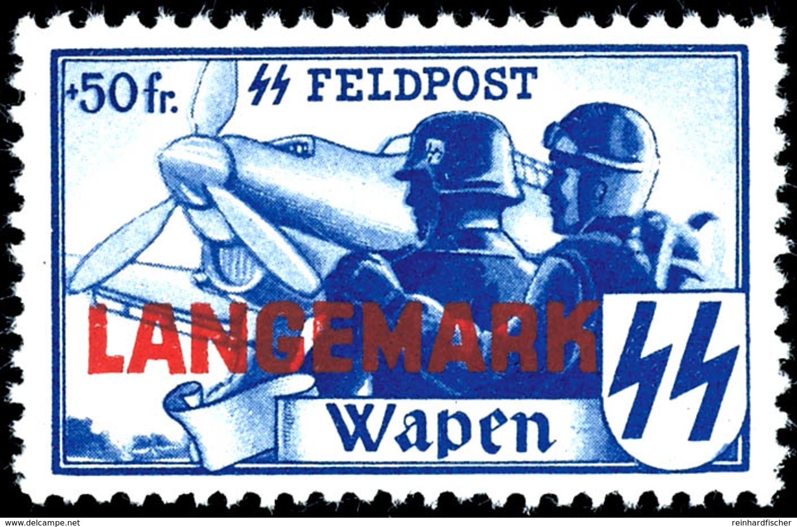 Nicht Ausgegebene Marken: + 50 Fr. Luftwaffe Mit Aufdruck "LANGEMARK", Gezähnt, Tadellos Postfrisch, Mi. 250.-, Katalog: - Other & Unclassified