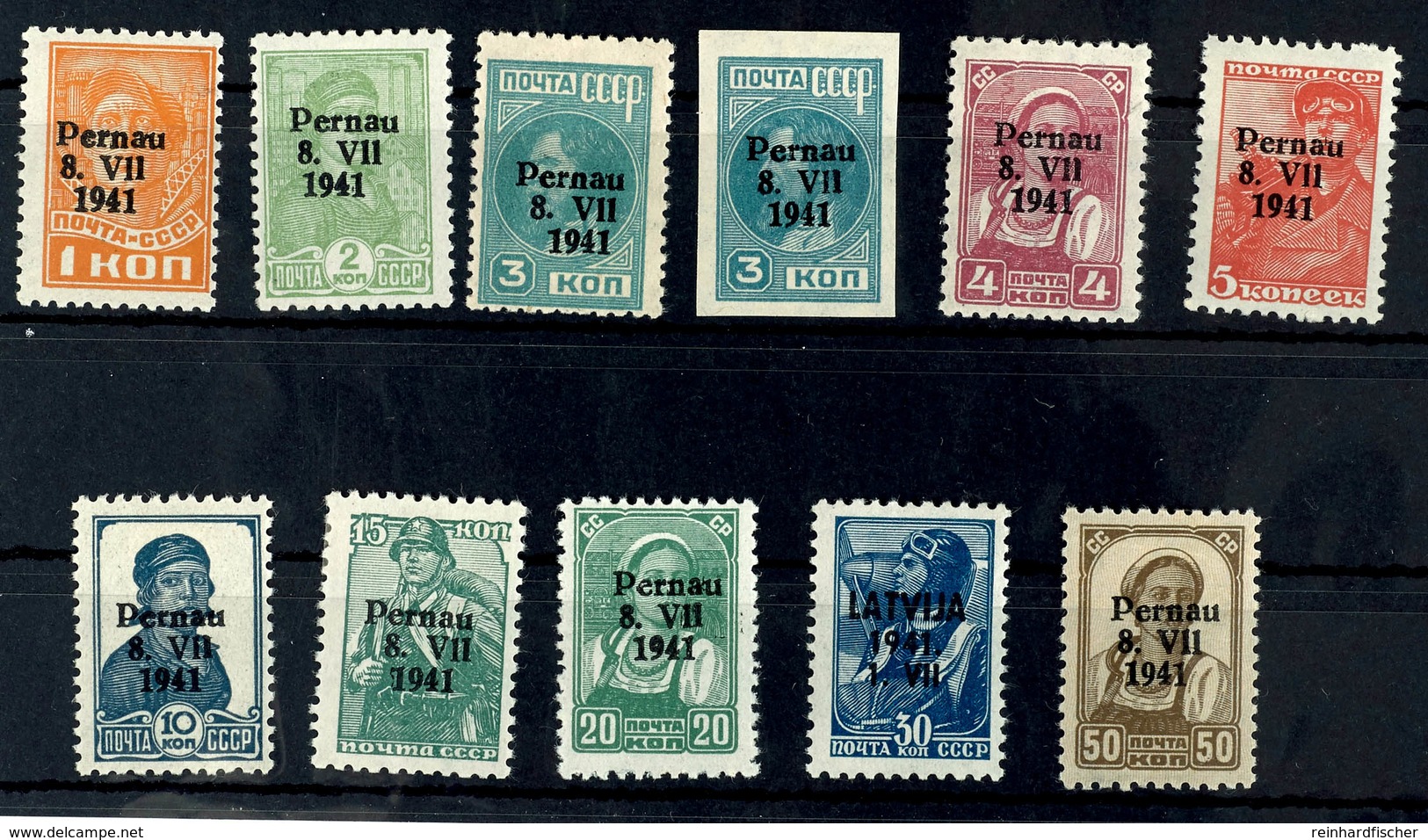 1 Bis 50 Kop., Aufdruck Type II,  11 Werte Kpl. Einschl. 3 Kop. Gezähnt, Ungebraucht, Teils Sign., Mi. 90,-, Katalog: 1/ - Sonstige & Ohne Zuordnung