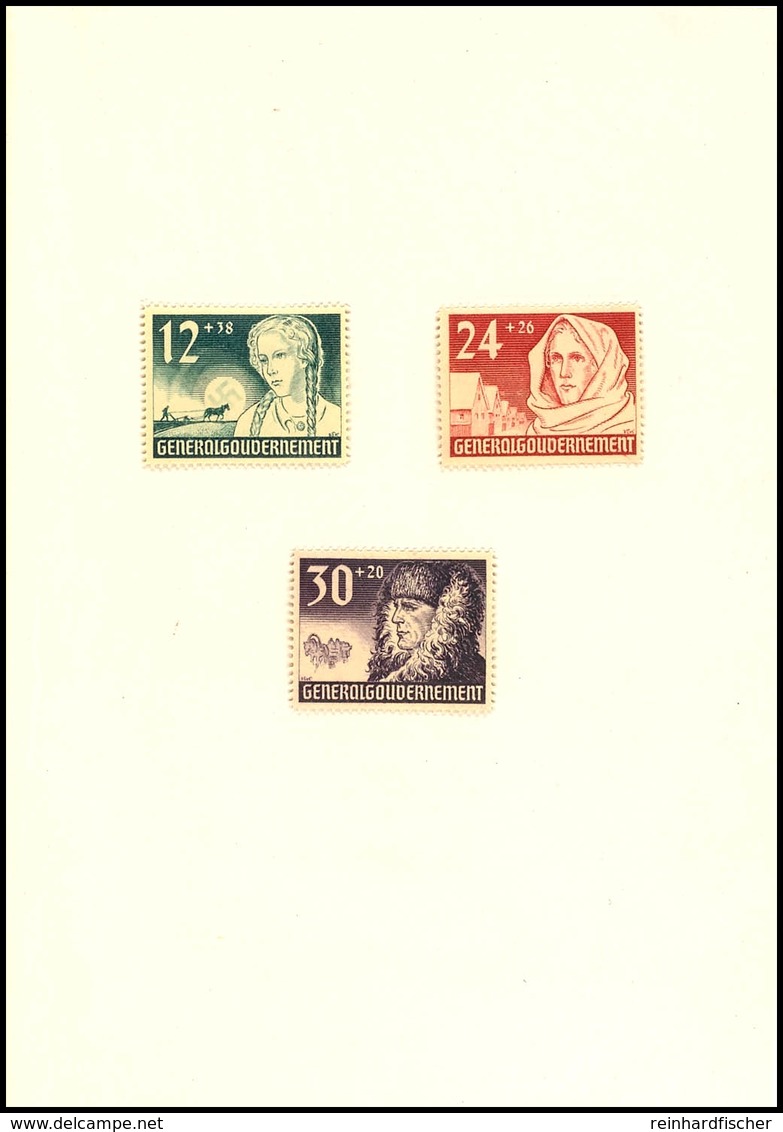 Geschenkheft Zum Jahrestag 26. Oktober 1940, Mit Mi.-Nr. 56-58, Signiert Pfeiffer BPP, Mi. 350.-, Katalog: GH7/40 * - Besetzungen 1938-45