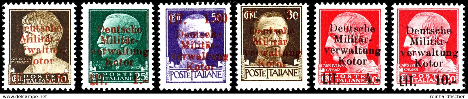 0.50 L. A. 10 C. - 10 L. A. 20 C. Freimarken Komplett, Alle Mit Wasserzeichen Krone Normal Stehend, Tadellos Postfrisch, - Sonstige & Ohne Zuordnung