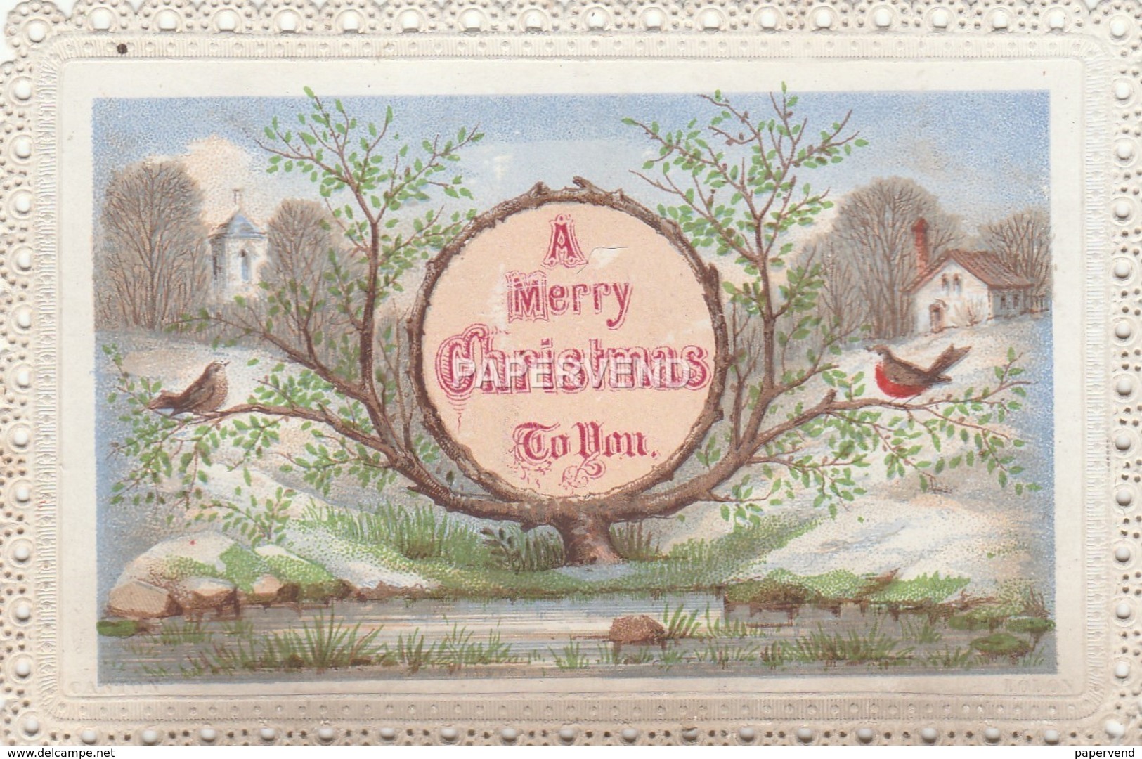 Christmas Card Robins In A Tree Egc361 - Unclassified