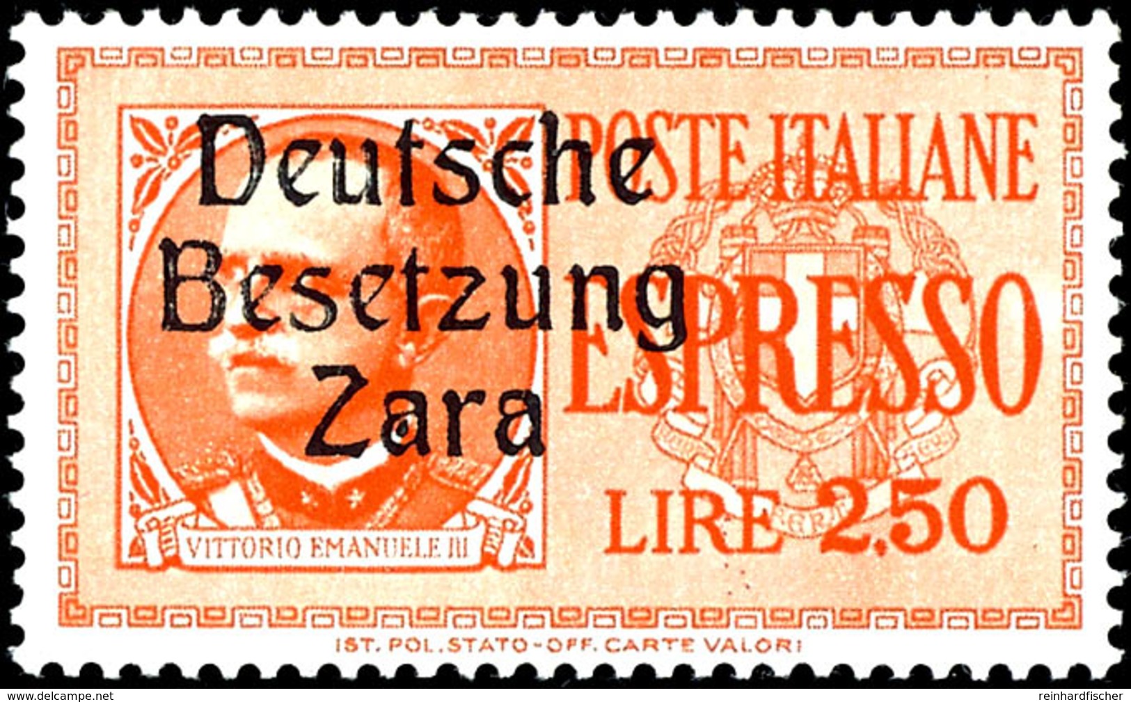 1,25 Und 2,50 L. Eilmarken, Je Aufdruck Von Feld 43 Mit Fleck Im 1. "a" In Zara, Postfrisch, Sign. U.a. Ludin, Kurzbefun - Deutsche Bes.: Zara