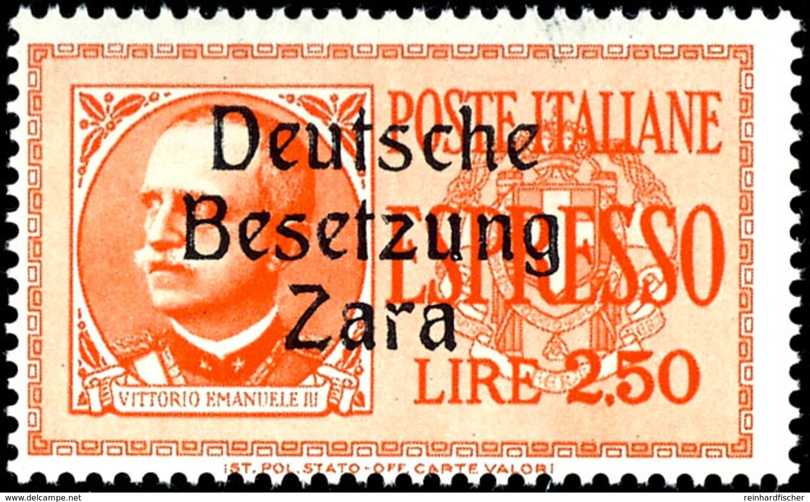 1,25 Und 2,50 L. Eilmarken, Je Aufdruck Von Feld 44 Mit Gebrochenem "a" In Zara, Postfrisch, Sign. Ludin BPP, Kurzbefund - Deutsche Bes.: Zara