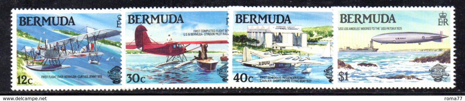 APR650 - BERMUDA 1983 , Serie Yvert N. 431/434  ***  MNH  (2380A) .  Aerei - Bermuda