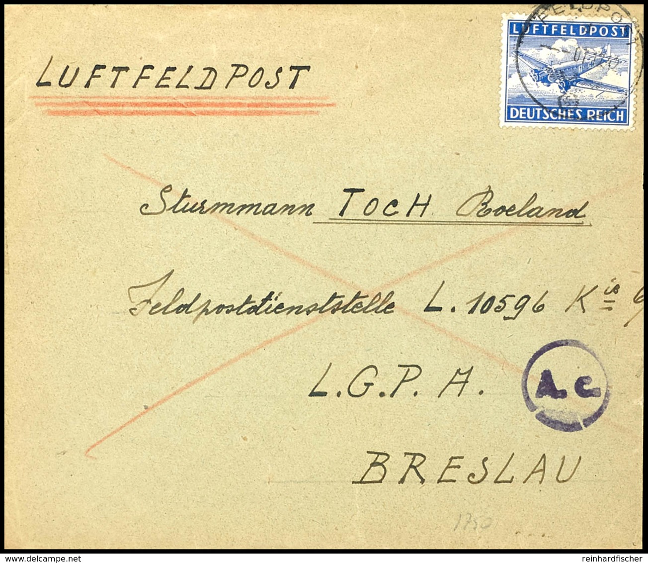 1A Auf Luftfeldpostbrief Vom 01.12.1942 Von ANTWERPEN/Belgien An Die Ostfront An Feldpost-Nr. 10596 = NSKK Reg. Der Luft - Sonstige & Ohne Zuordnung