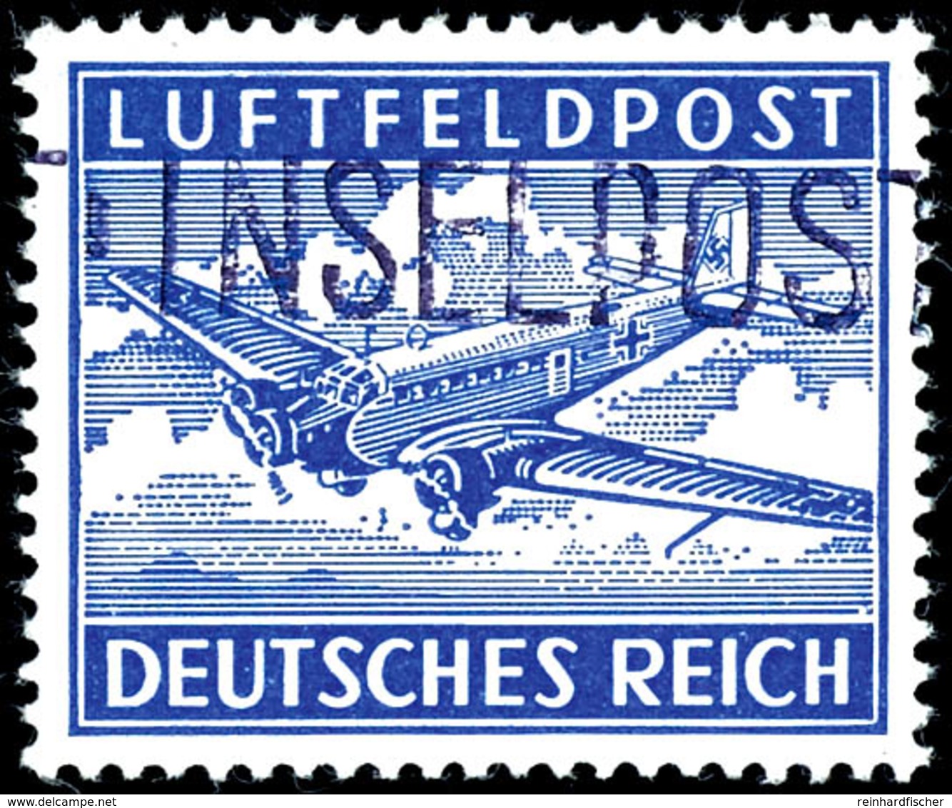 Insel Leros, Zulassungsmarke Gezähnt, Schwarzblauvioletter Aufdruck "INSELPOST" In Type II, Postfrisch, Linker Oberer Ec - Sonstige & Ohne Zuordnung