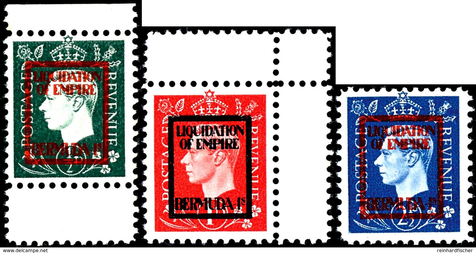 ½, 1 Und, 2½  P. Liquidation Of Empire Jamaika, ½ Und 1 P Mit Zwischensteg, Ungebraucht O.G., Mi. 420,-, Katalog: 9/10,1 - Sonstige & Ohne Zuordnung