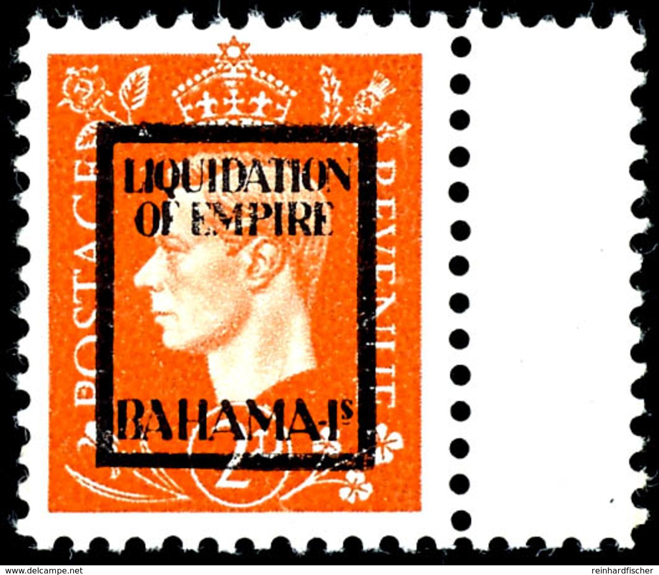 2  P. Liquidation Of Empire Bahama Mit Zwischensteg, Ungebraucht O.G., Mi. 140,-, Katalog: 12IV F (*) - Sonstige & Ohne Zuordnung