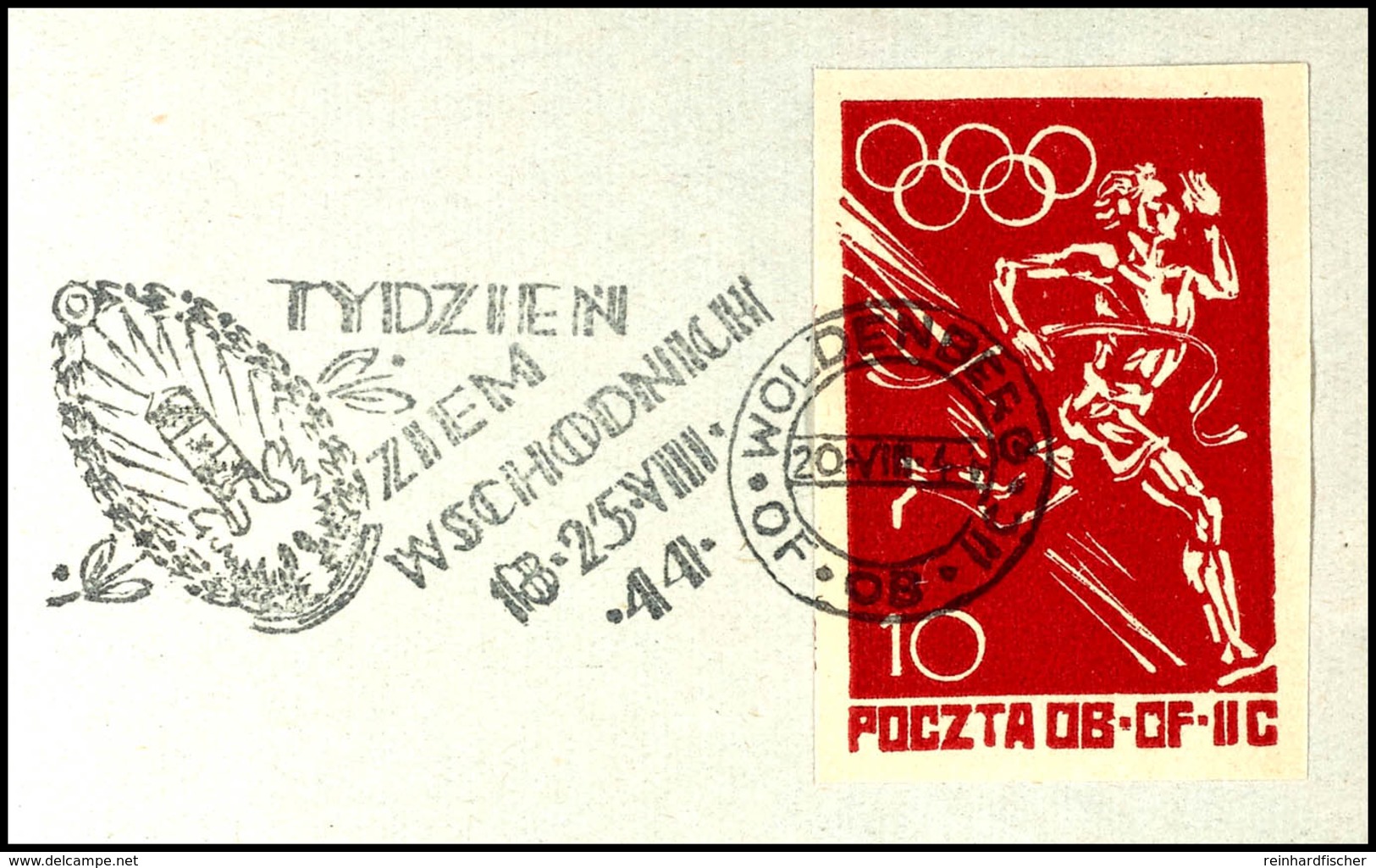 1944, "Olympisches Jahr", 10 F. Rot, Tadellos Gestempelt, Auflage 17.580 Stück, Katalog: 40 BS - Sonstige & Ohne Zuordnung