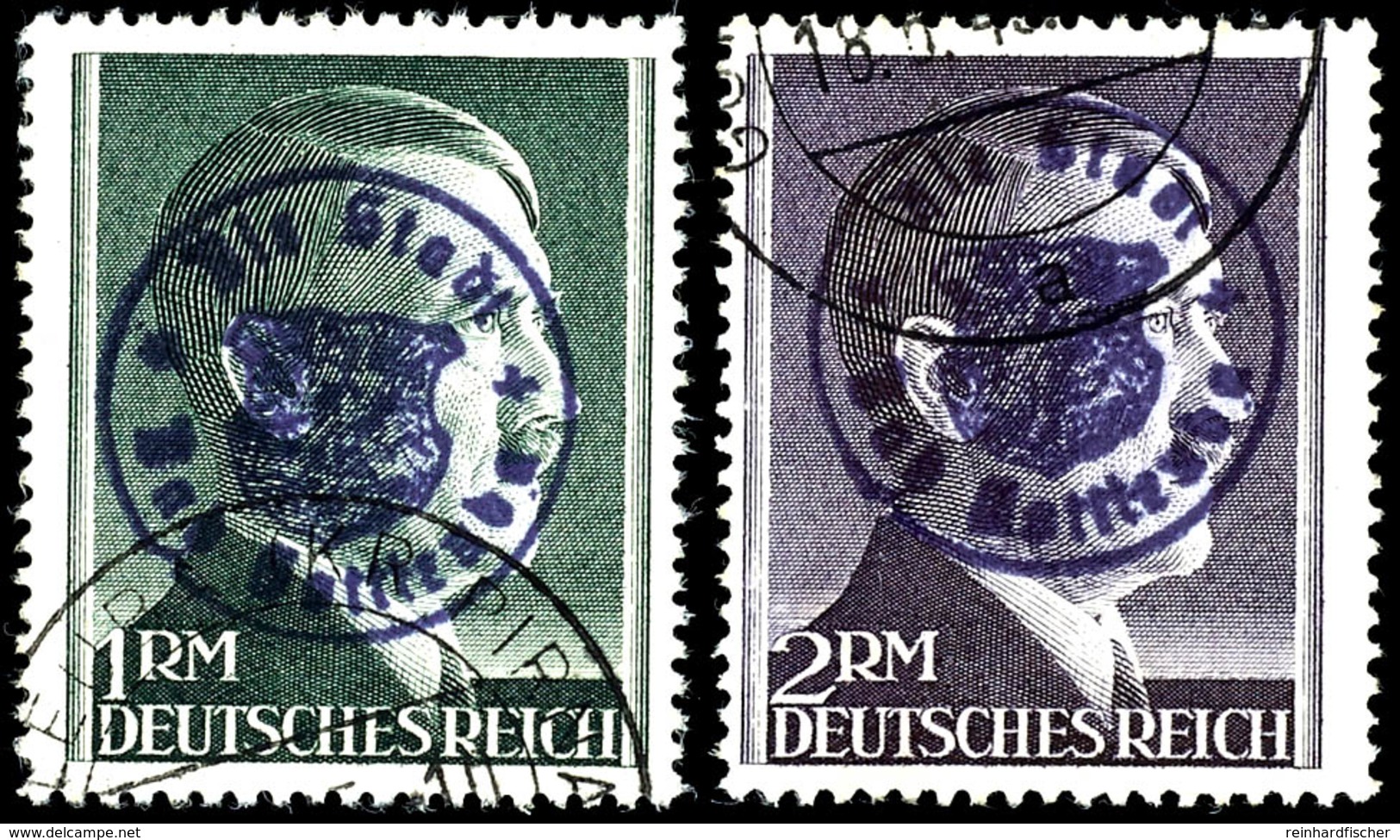 1 Pf. - 2 RM A. Hitler Mit Stadtsiegelüberdruck, Gestempelt, Gepr. Zierer BPP, Katalog: 1/23 O - Bad Gottleuba-Berggiesshübel