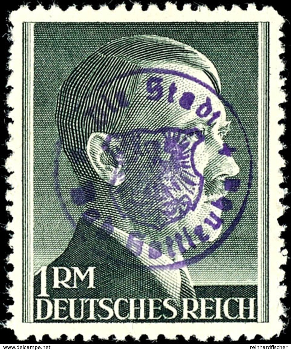 1 Reichsmark Hitler Mit Weiter Zähnung (A) Mit Lokalem Aufdruck, Tadellos Ungebraucht, Gepr. Zierer BPP, Katalog: 20A * - Bad Gottleuba-Berggiesshübel