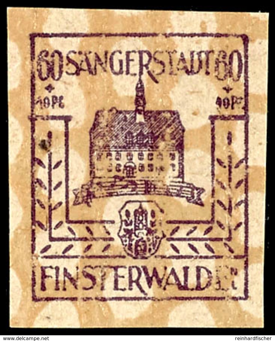 60 Pf Schwärzlichviolettpurpur, Doppelabart "Druck Auf Gummiseite" Und "dünnes Papier" (unter 0,06 Mm), Postfrisch, Sign - Finsterwalde