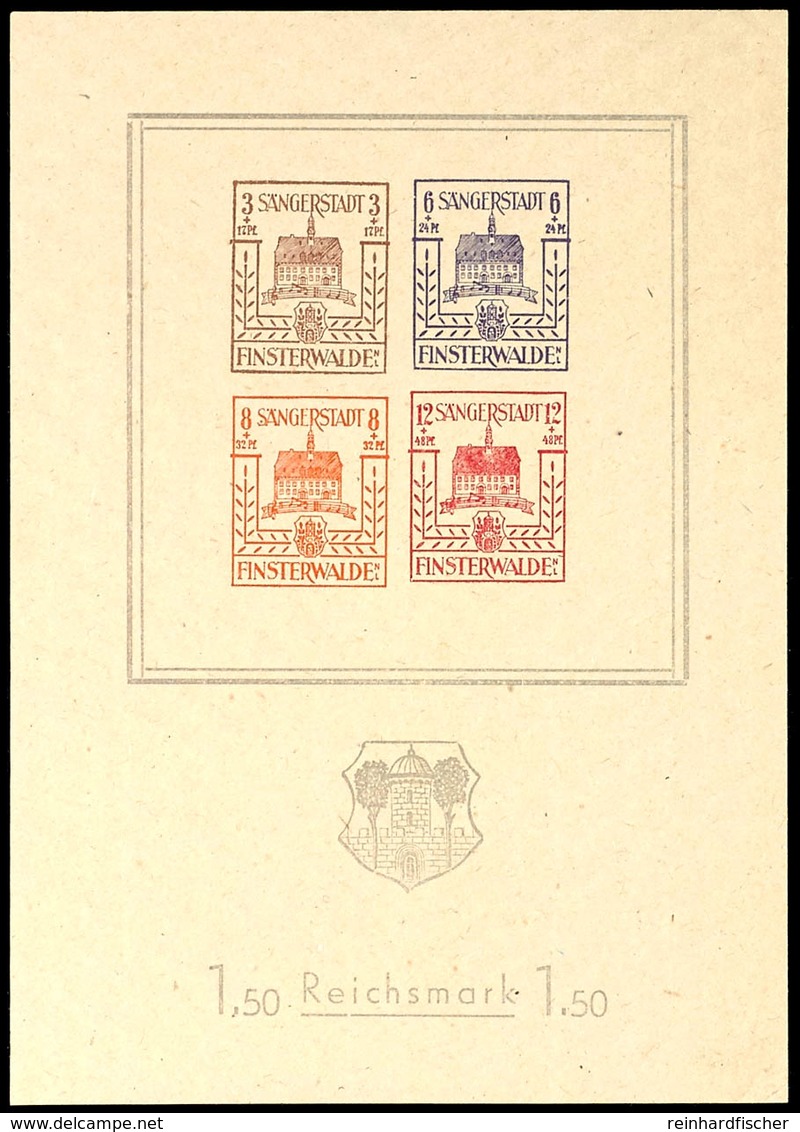 Wiederaufbau-Blockausgabe, Auf Seltenem Dünnen Papier (unter 0,06 Mm), Zwei Kleine Unauffällige Eckstauchungen, Sonst In - Finsterwalde