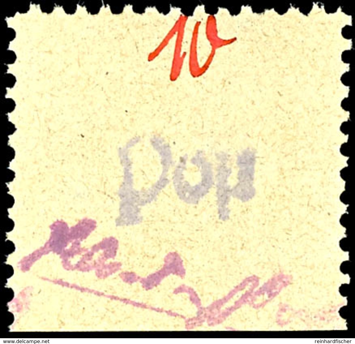 10 Pfg Freimarke, Kurzschriftstempel Rötlichlila,, Tadellos Postfrisch, Gepr. Kunz BPP, Mi. 200.-, Katalog: 6F ** - Grossräschen