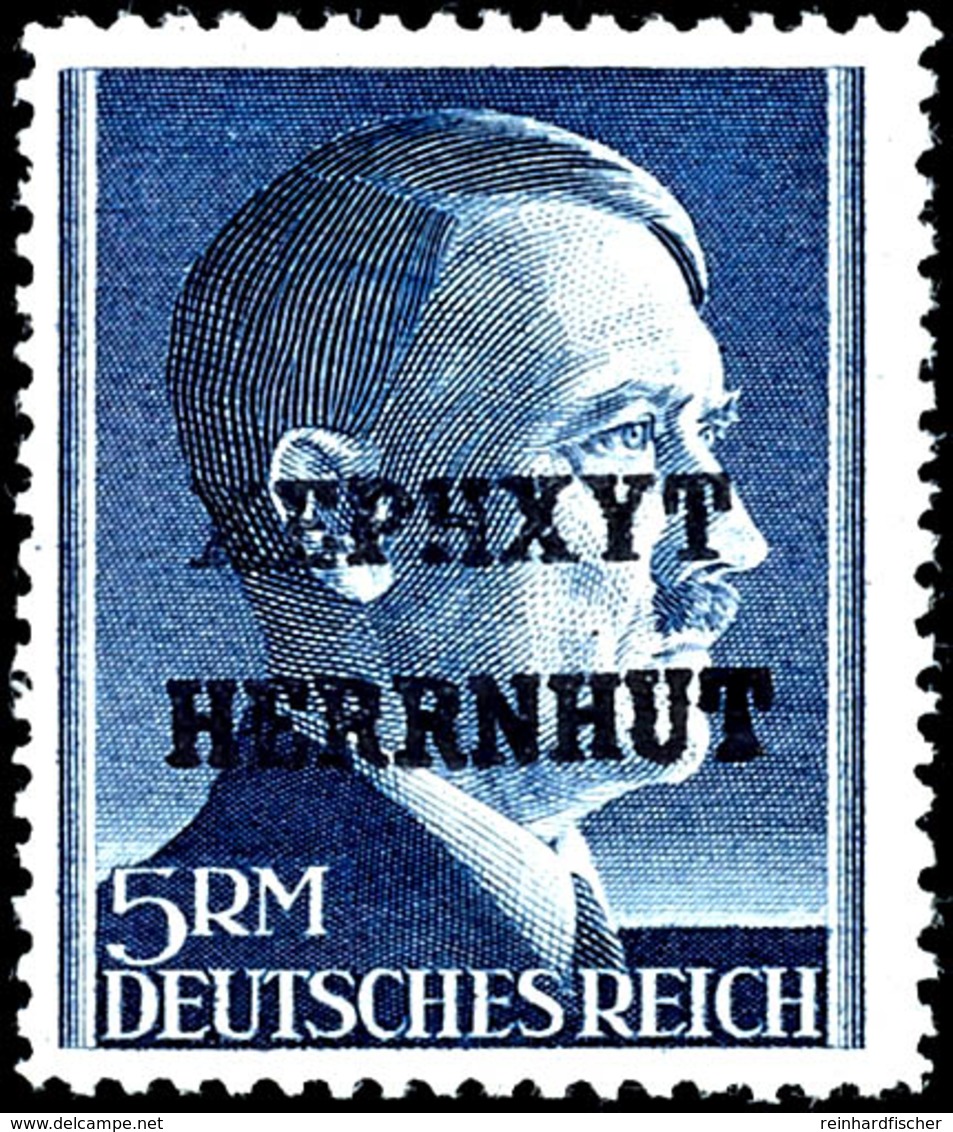 1 RM - 5 RM Hitler Mit Aufdruck, Postfrisch, Sign. Richter, Mi. 500.-, Katalog: DR799/802 ** - Herrnhut