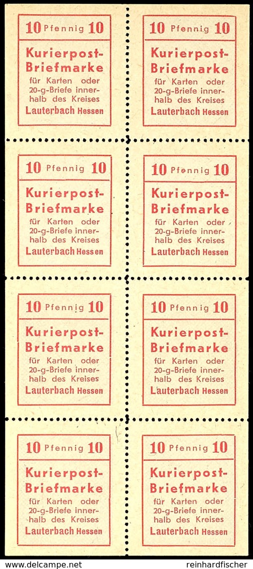 10 Pfg. Kurierpost, Kpl. Kleinbogen Mit Den Abarten I, III Und IV, Postfrisch, Mi. 240,-+, Katalog: 1(8) ** - Lauterbach