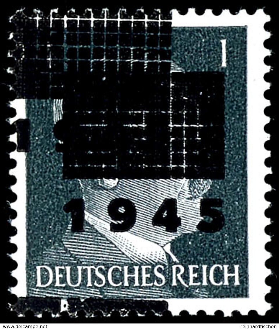 1 Pfg Hitler Schwarzgrau, Aufdrucktype I, Mit Doppeltem Aufdruck, Tadellos Postfrisch, Gepr. Sturm, Richter Und Fotobefu - Sonstige & Ohne Zuordnung