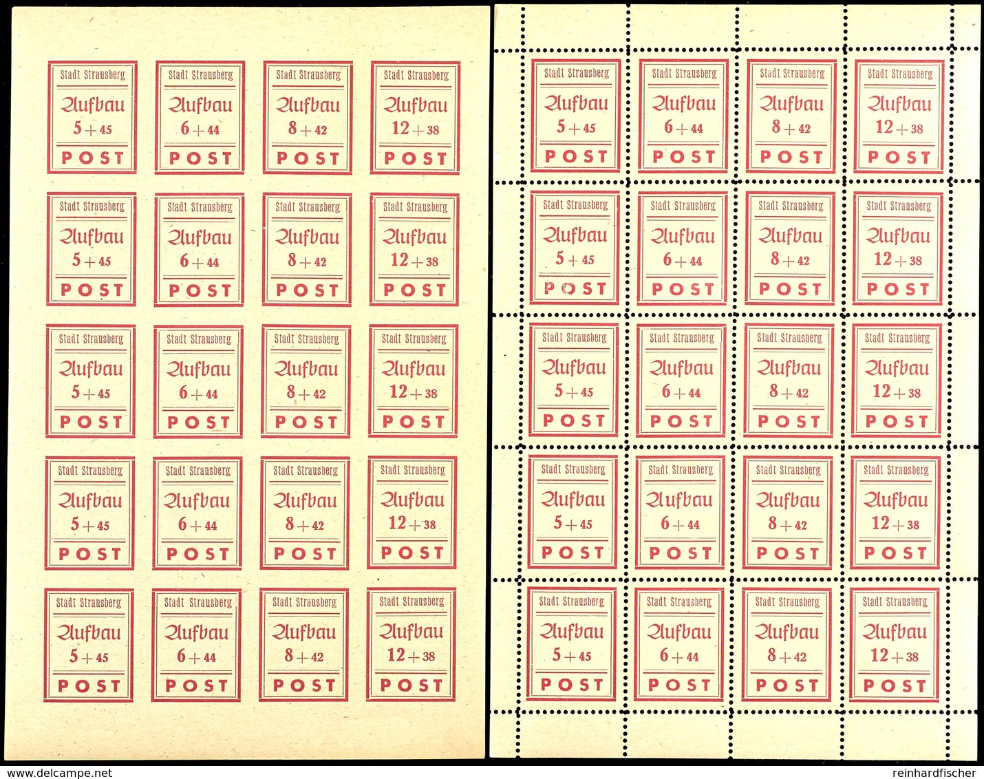 5 Bis 12 Pfg. Wiederaufbau, Gezähnt Und Geschnitten, Je Kpl. Kleinbogen Postfrisch, Katalog: 34/37 A/B ** - Sonstige & Ohne Zuordnung