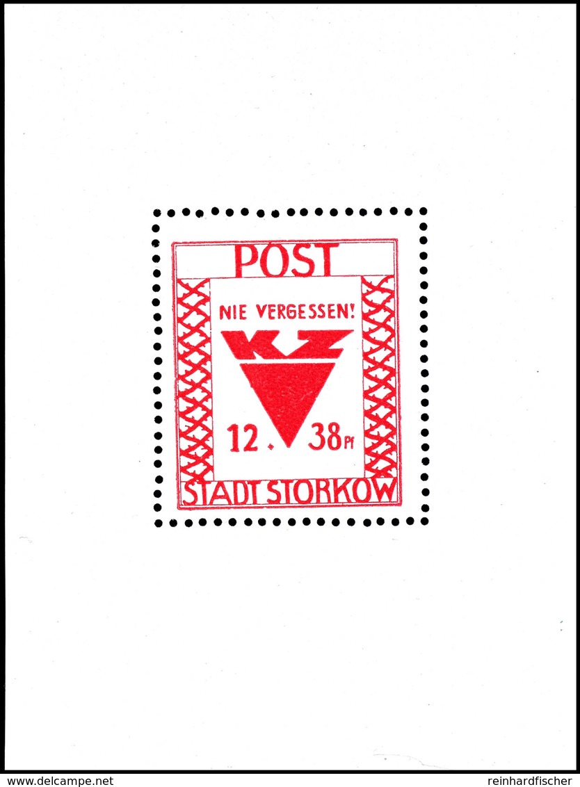 Block, 12 Pfg. Opfer De Faschismus Mit Kastenzähnung, Postfrisch, Mi. 300,-, Katalog: Bl. 1C ** - Storkow