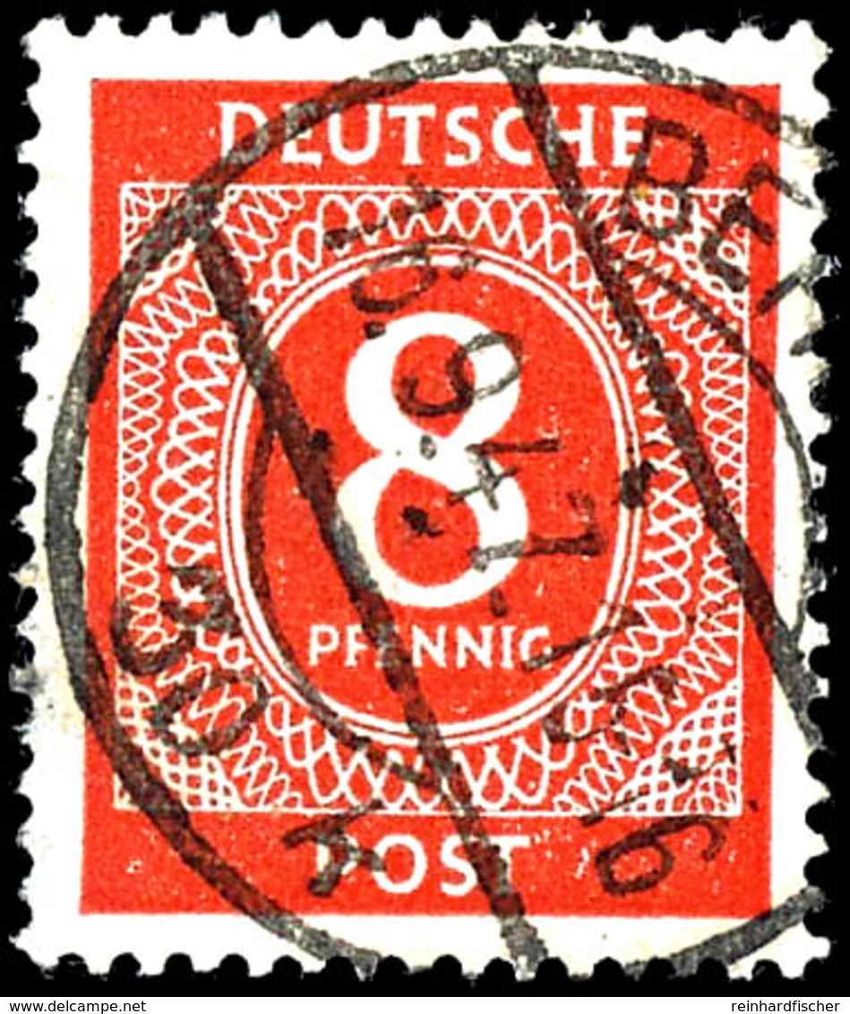 8 Pfg. Ziffer, Bräunlichkarmin Quarzend, Gestempelt, Gepr. Arge, Mi. 140,-, Katalog: 917c O - Sonstige & Ohne Zuordnung