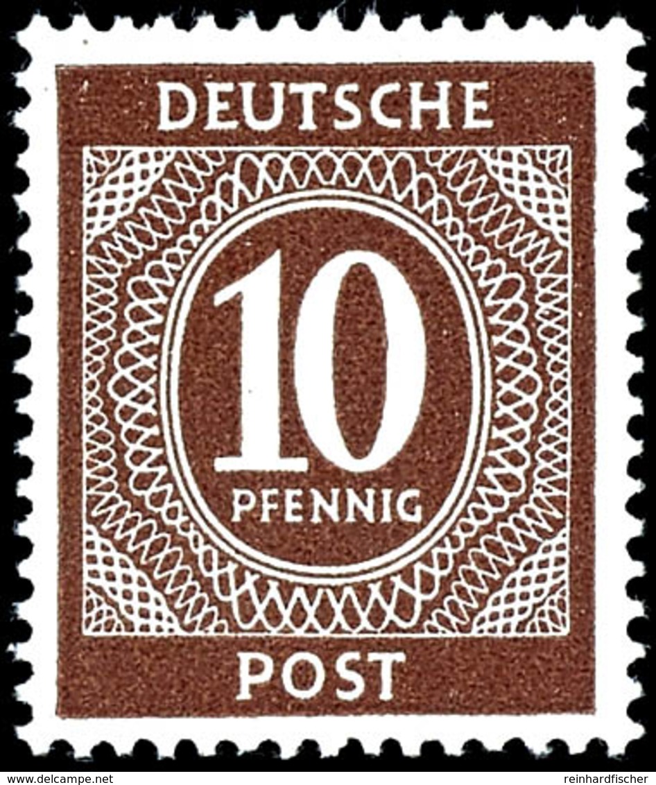 10 Pfg. Ziffern, Wz. Steigend, Postfrisch, Fotobefund Hohmann BPP, Mi. 300,-, Katalog: 918Y ** - Sonstige & Ohne Zuordnung