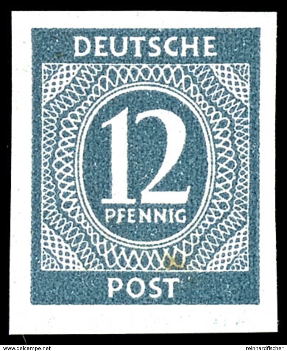 12 Pfg. Ziffern, Ungezähnt, Postfrisch, Gepr. Schlegel BPP, Mi. 350,-, Katalog: 920U ** - Sonstige & Ohne Zuordnung