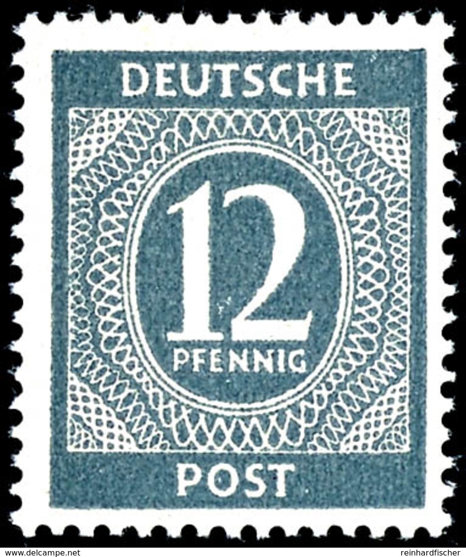 12 Pfg. Ziffern, Dunkelgraugrün, Postfrisch, Farbbefund Hohmann, Mi. 1.400,-, Katalog: 920c ** - Autres & Non Classés