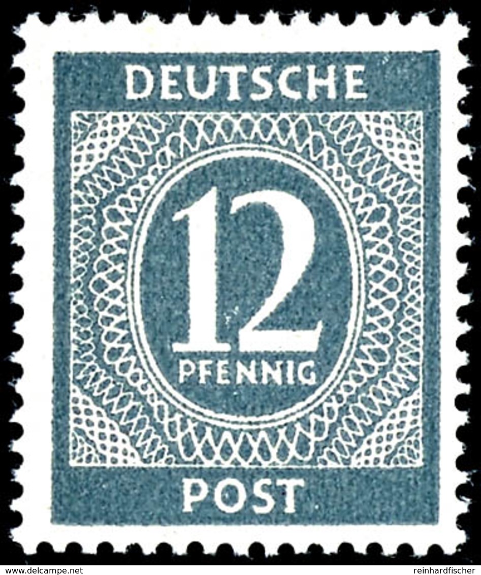 12 Pfg. Ziffern, Dunkelgraugrün, Postfrisch, Farbbefund Hohmann, Mi. 1.400,-, Katalog: 920c ** - Sonstige & Ohne Zuordnung