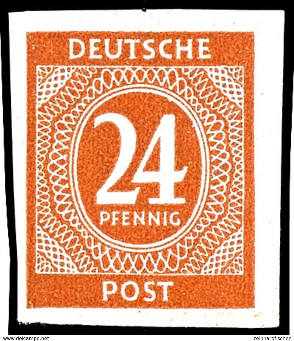 24 Pfg. Ziffern, Ungezähnt, Postfrisch, Sign. Und Fotoattest Schlegel BPP: "echt Und Einwandfrei", Mi. 400,-, Katalog: 9 - Sonstige & Ohne Zuordnung