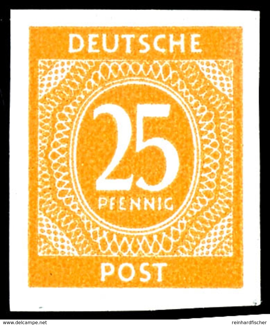 25 Pfg. Ziffern, Ungezähnt, Postfrisch, Gepr. Schlegel BPP, Mi. 250,-, Katalog: 927U ** - Sonstige & Ohne Zuordnung