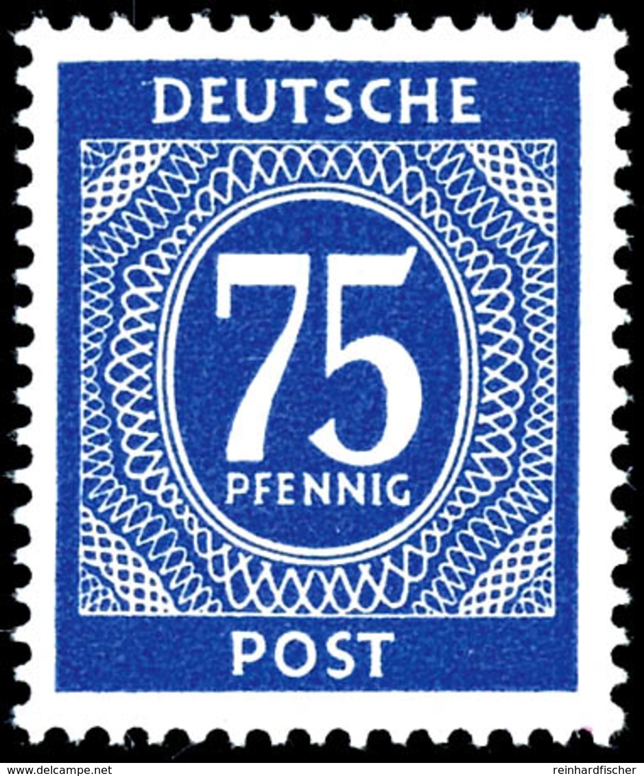 75 Pfg. Ziffern, Wz. Steigend, Postfrisch, Mi. 300,-, Katalog: 934Y ** - Autres & Non Classés