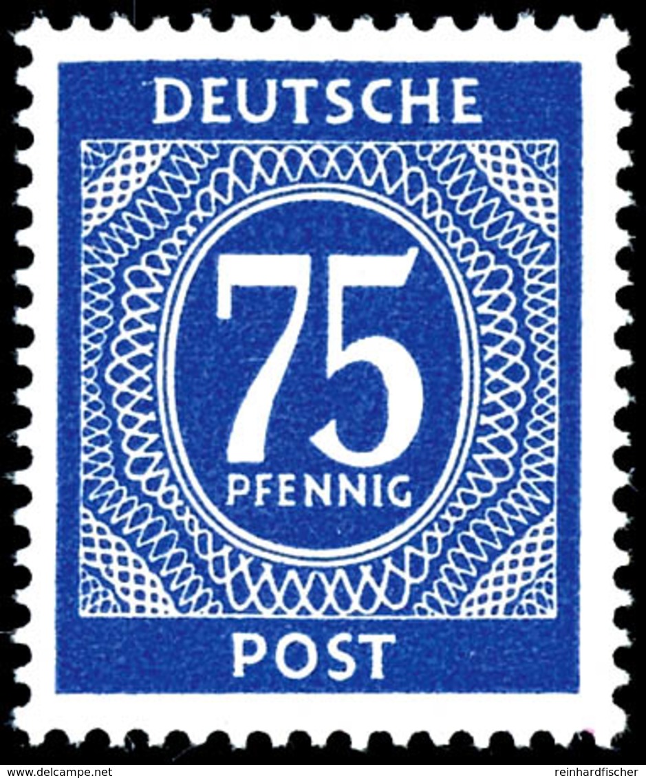 75 Pfg. Ziffern, Wz. Steigend, Postfrisch, Mi. 300,-, Katalog: 934Y ** - Sonstige & Ohne Zuordnung