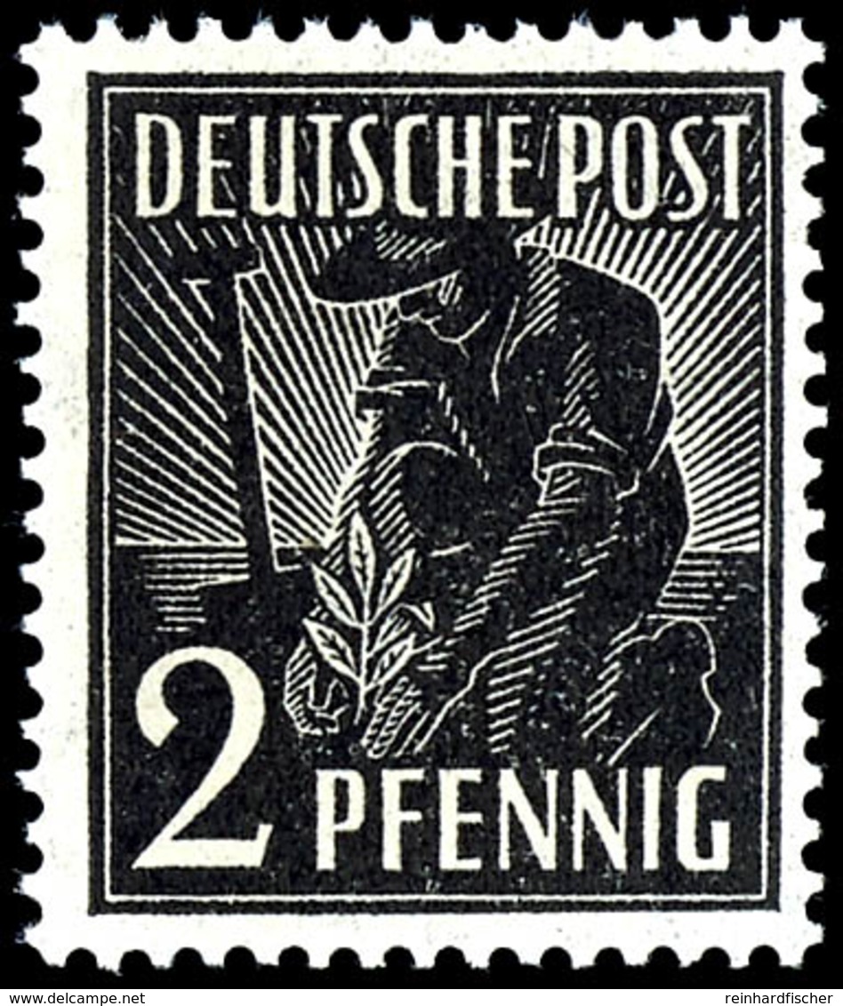 2 Pfg. Arbeiter, Dünnes Papier, Postfrisch, Gepr. Schlegel BPP, Mi. 200,-, Katalog: 943ay ** - Sonstige & Ohne Zuordnung