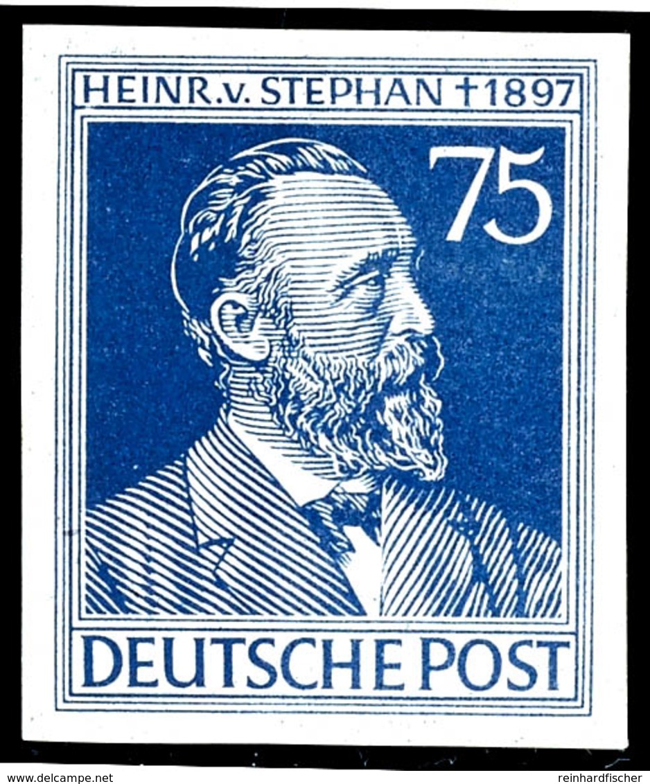 75 Pfg. Stephan, Ungezähnt, Postfrisch, Sign. Und Fotobefund Schlegel BPP: "echt Und Einwandfrei", Mi. 600,-, Katalog: 9 - Sonstige & Ohne Zuordnung