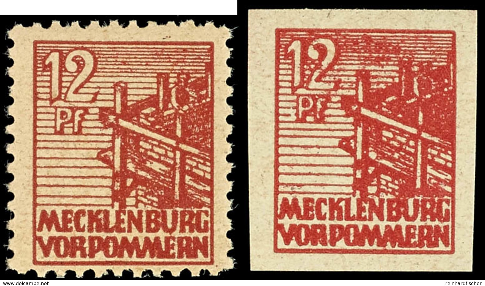 12 Pf. Braunrot, Gezähnt Und Ungezähnt, Tadellos Postfrisch, Je Gepr. Kramp BPP, Mi. 720,-, Katalog: 36yd,36ydU ** - Sonstige & Ohne Zuordnung