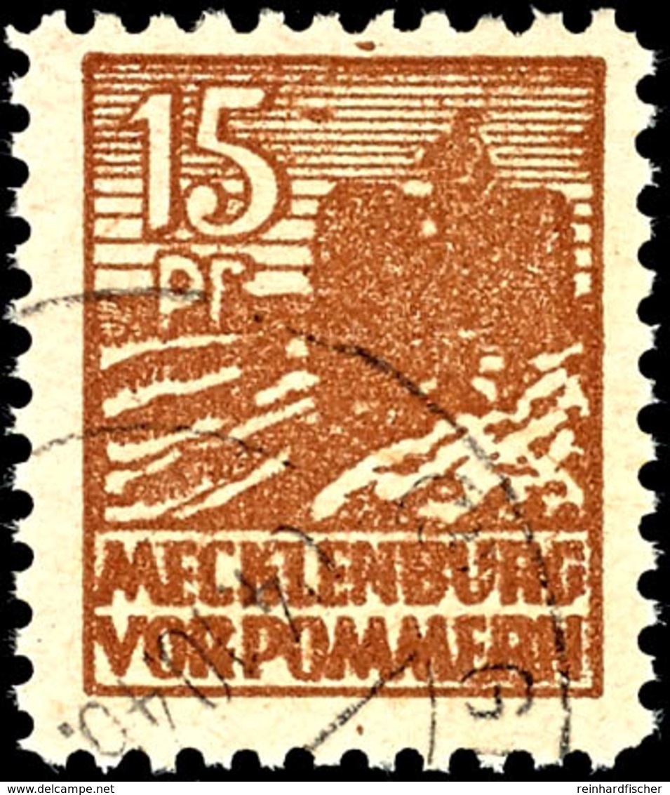 15 Pf. "gelbbraun" Auf Z-Papier, Tadellos, Gepr. Kramp BPP, Mi. 350,--, Katalog: 37za O - Other & Unclassified