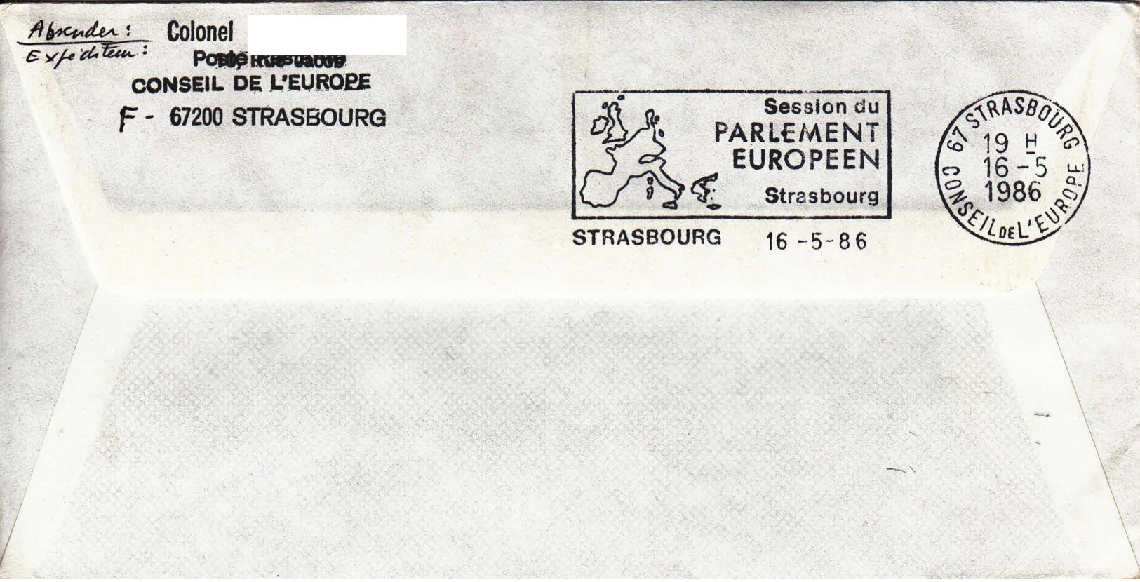 FRANCE - 1986 - Conseil De L'Europe - Lettre De Rochefort Pour Vienne Puis Strasbourg En Poste Rest. - Aviation - Lettres & Documents