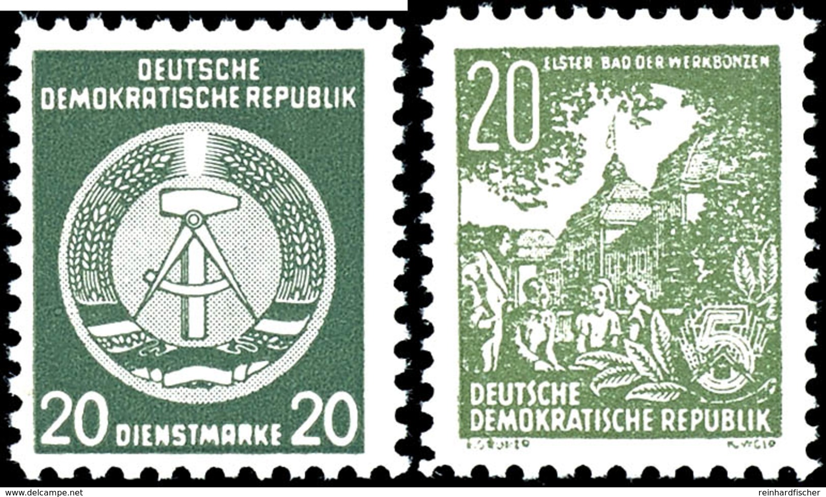 20 Pfg. Dienst Und Fünfjahrplan Elster Bad Der Werkbonzen, Je Postfrisch, Sign. Schlegel PFä, Mi. 230,-, Katalog: 8.10 * - Sonstige & Ohne Zuordnung