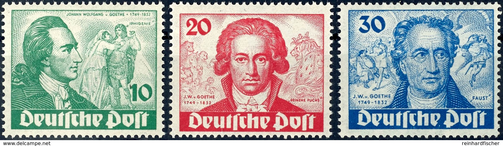 10 Pfg Bis 30 Pfg 200. Geburtstag Von Johann Wolfgang Von Goethe, Tadellos Postfrisch, Gepr. Schlegel BPP, Mi. 320.-, Ka - Sonstige & Ohne Zuordnung