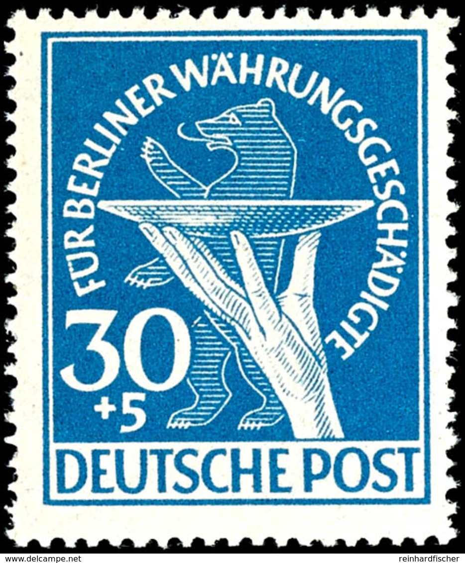 30 Pfg. Währungsgeschädigte Mit Plattenfehler I, Postfrisch, Mi. 250.-, Katalog: 70I ** - Sonstige & Ohne Zuordnung