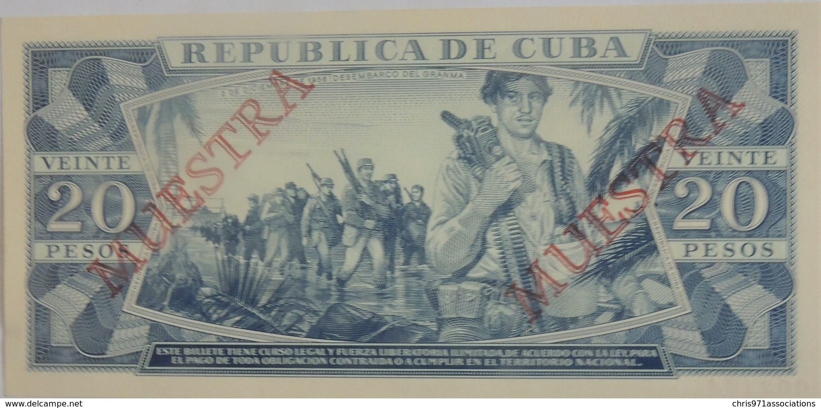 Billet De Cuba 20 Pesos 1987 MUESTRA Pick CS17 Neuf/UNC - Cuba