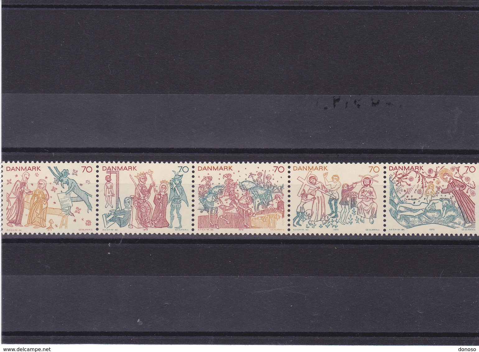 DANEMARK 1973 FRESQUES Yvert 559-563 NEUF** MNH - Unused Stamps