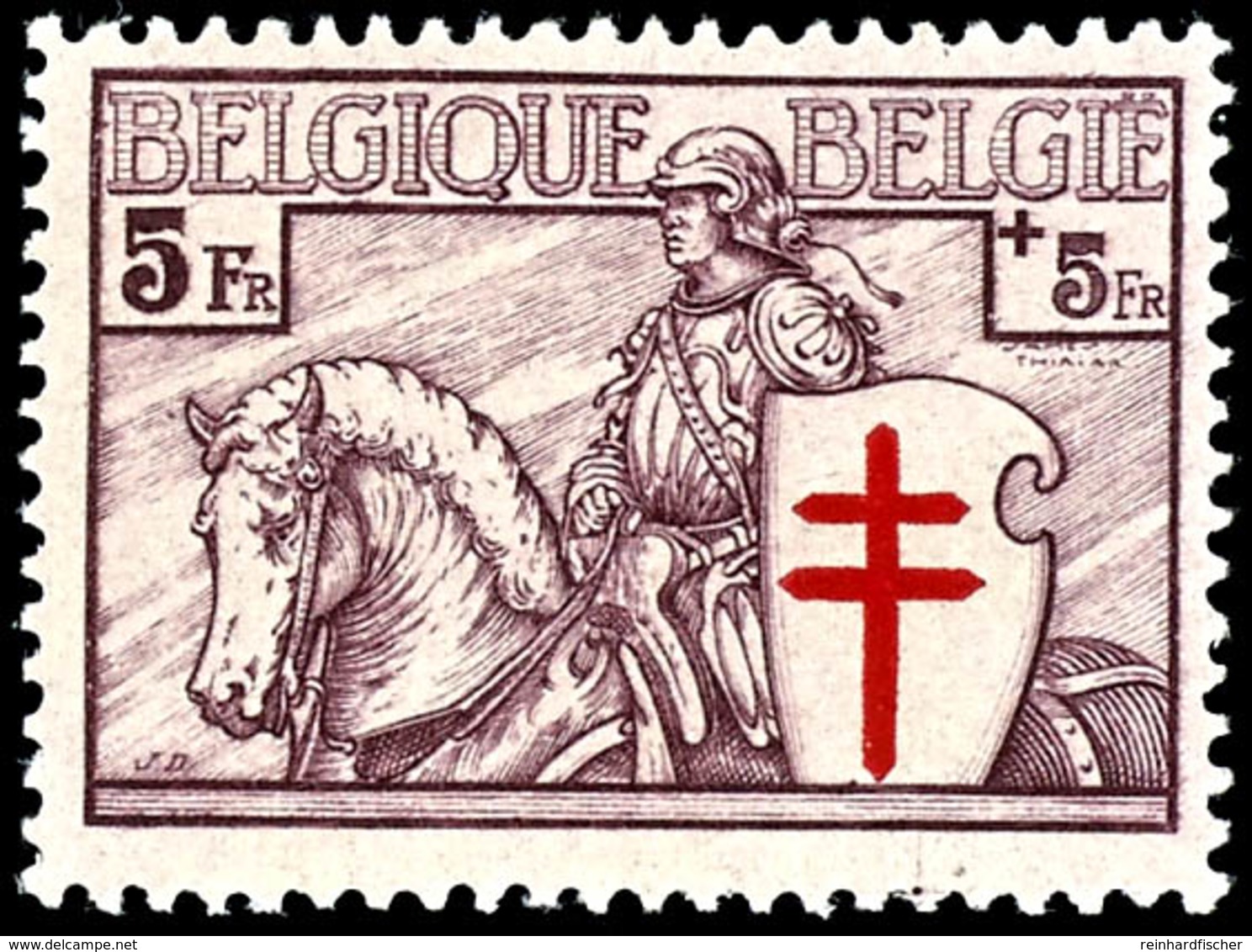 1934, 10 C. Bis 5 Fr. "Chevalier", Kompletter Satz Mit 7 Werten, Tadellos Ungebraucht, Fotoattest Michaux AIEP (2008), K - Sonstige & Ohne Zuordnung