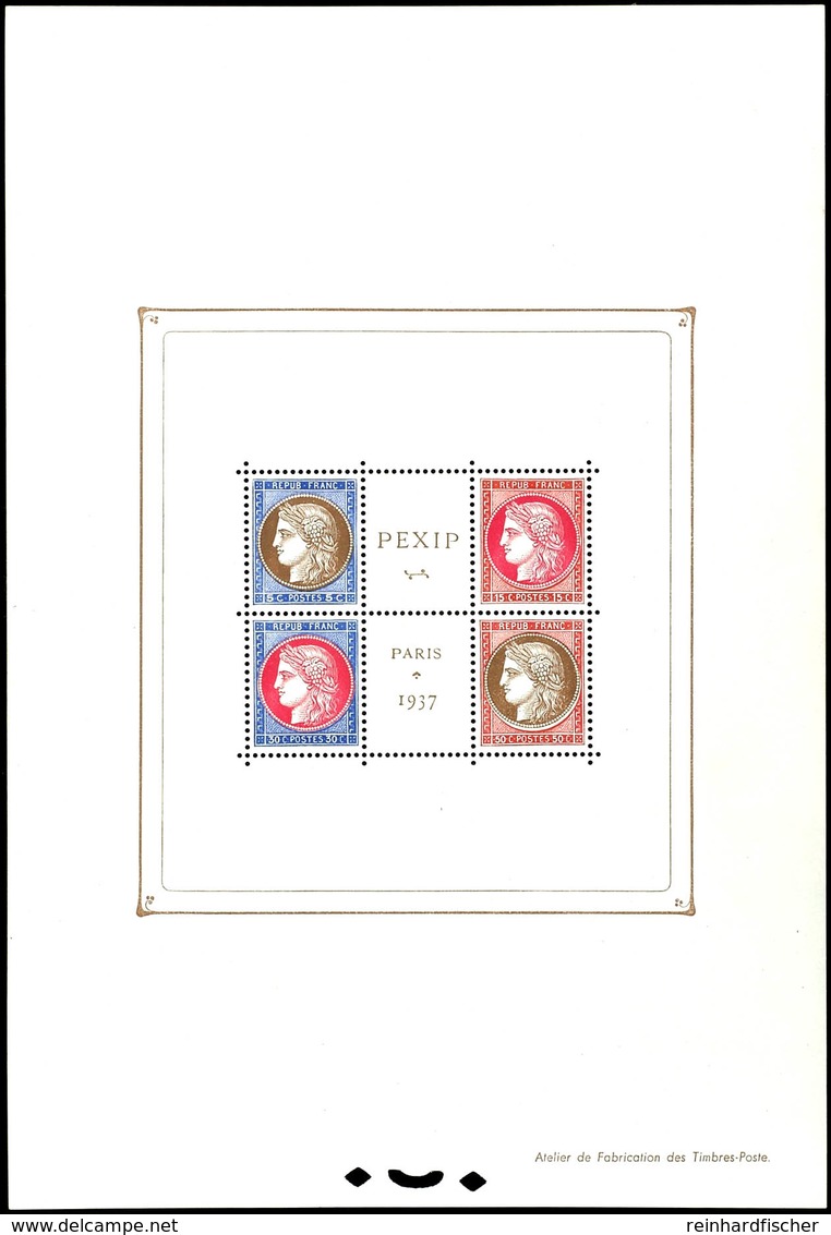 1937, Blockausgabe PEXIP Paris, Postfrisch, Unsigniert, Eckbüge, Herzstück Tadellos, Mi. 600.-, Katalog: Bl.3 ** - Sonstige & Ohne Zuordnung