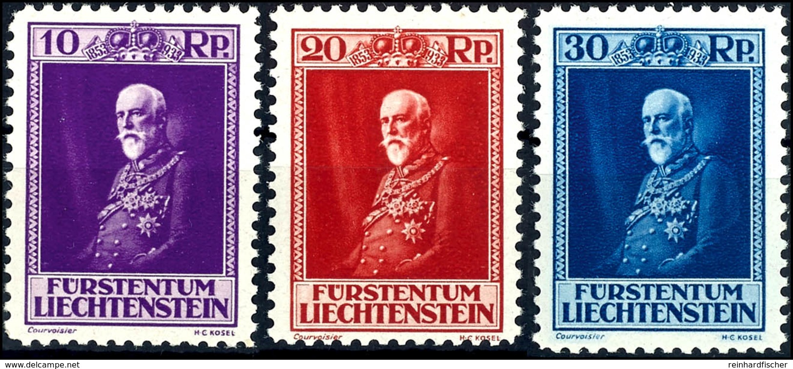 1933, 10 - 30 Rp Fürstengeburtstag, 3 Werte Komplett, Tadellos Postfrisch, Unsigniert, Mi. 250.-, Katalog: 122/24 ** - Liechtenstein