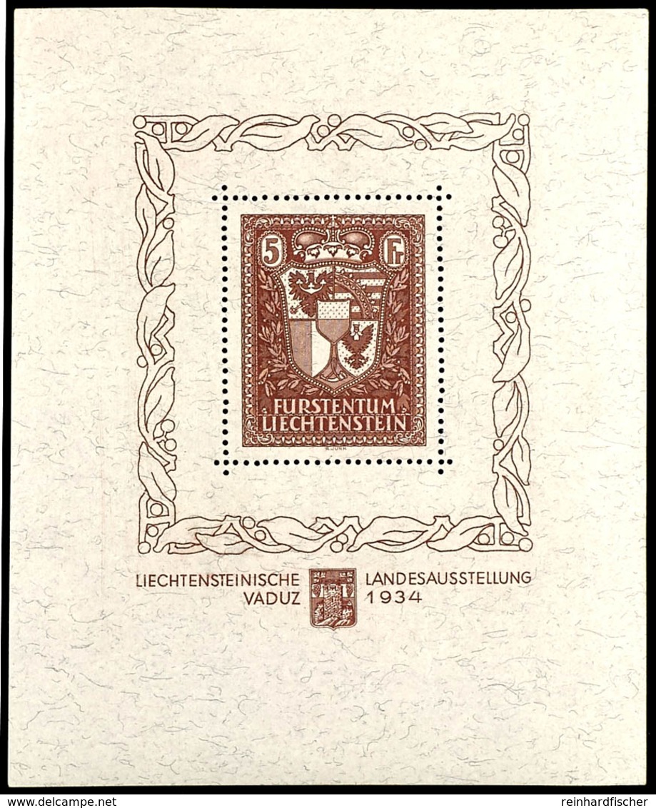 1934, Vaduz-Block Tadellos Postfrisch, Mi. 2.800,--, Katalog: Bl.1 ** - Liechtenstein