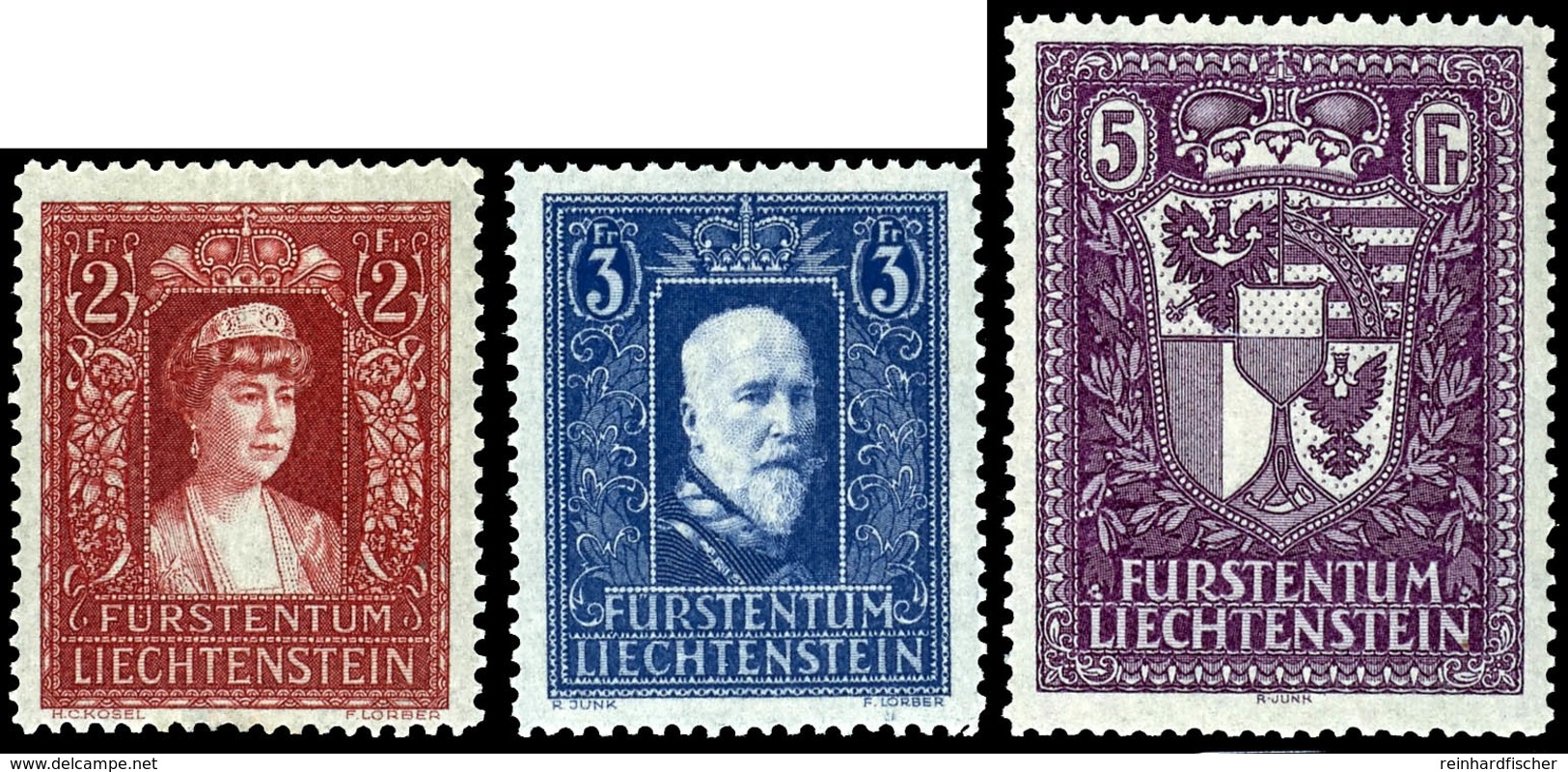 1934, 2 - 5 Fr. Fürstenpaar, 3 Werte Komplett, Tadellos Postfrisch, Mi. 1.100.-, Katalog: 140/42 ** - Liechtenstein