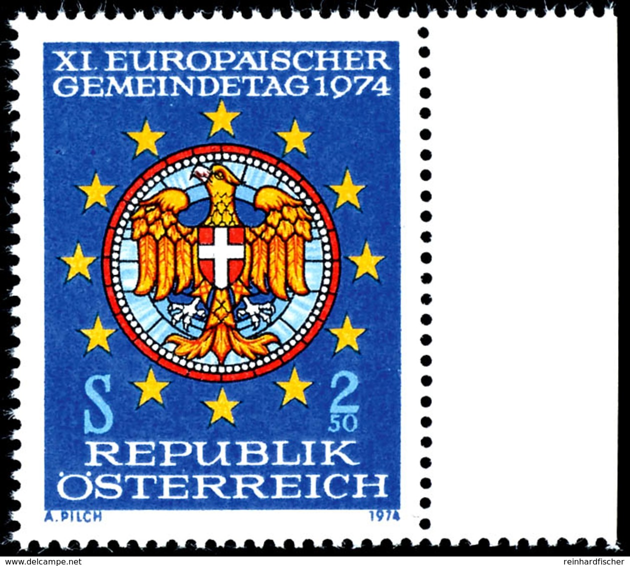 1974, Unverausgabte 2,50 S. Europäischer Gemeindetag, Postfrisch Vom Rechten Bogenrand, Fotobefund Babor VÖB, Mi. 750.-, - Sonstige & Ohne Zuordnung