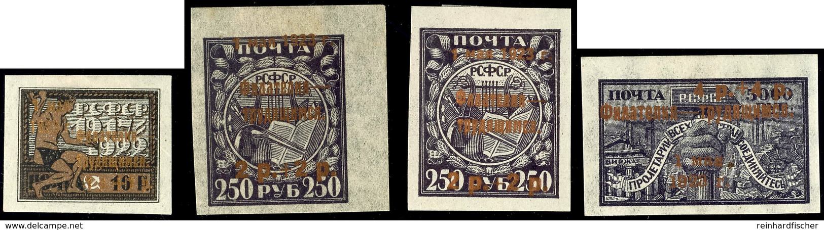 1923, Tag D. Arbeit, 4 Werte Mit 1 R. Aufdruck Golden, 2 R. X/y-Papier, Tadellos Ungebraucht, Katalog: 212b,213/14 * - Sonstige & Ohne Zuordnung