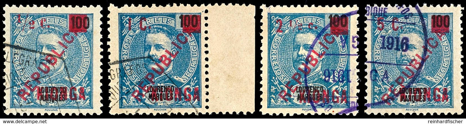 Kionga, ½, 1, 2½ Und 5 C. Je Auf 100 R., 4 Werte Kpl. Gest. (1 C. Zf, Rechtes Randstück), Katalog: 1/4 O - Mosambik